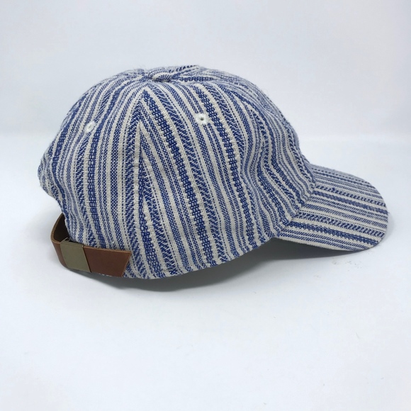 Madewell Baseball Cap in Textural Stripe Blue New - Picture 4 of 8